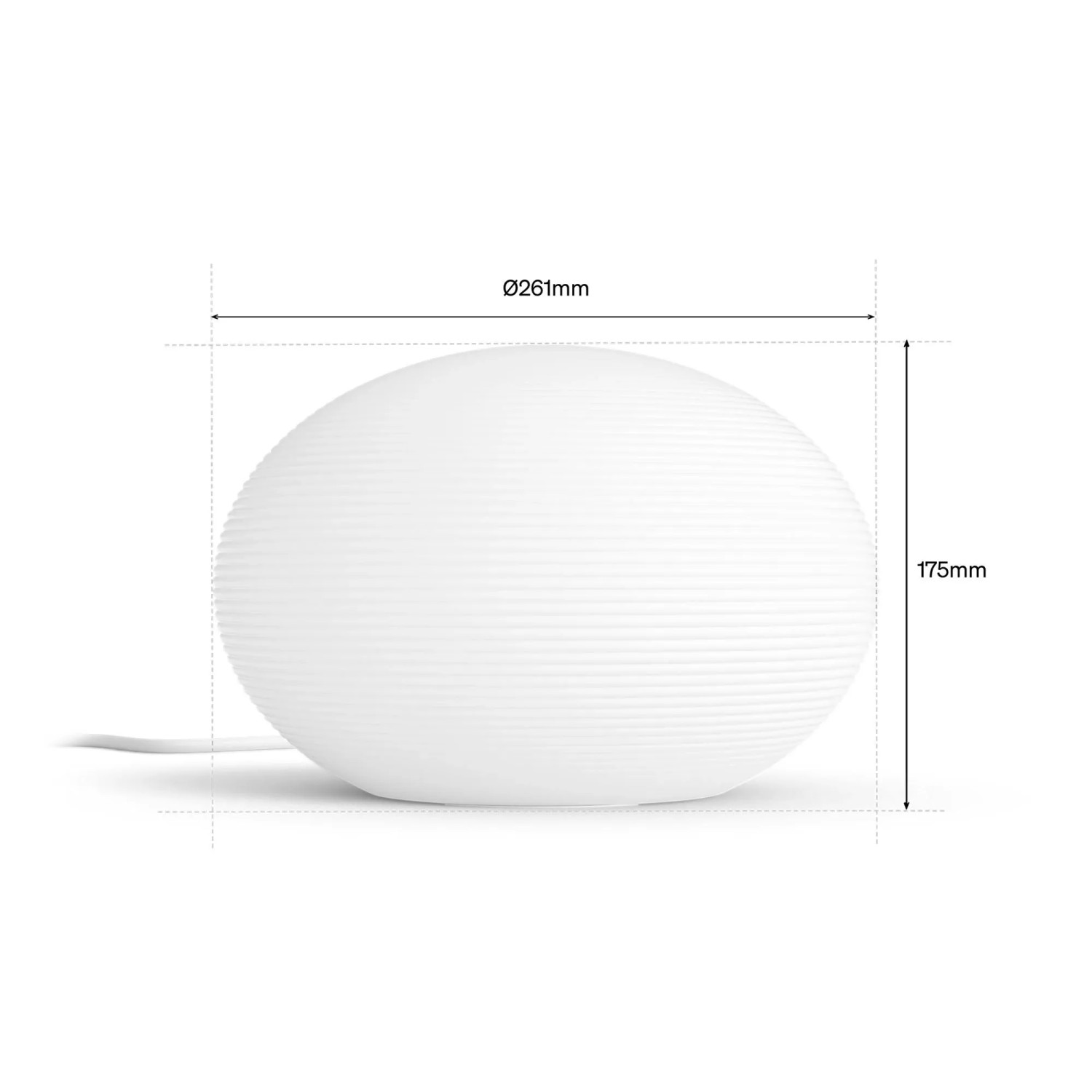 Philips Hue Flourish Tischleuchte, Weiß- & Farblicht, 1100 Lumen, mit Maßangaben.
