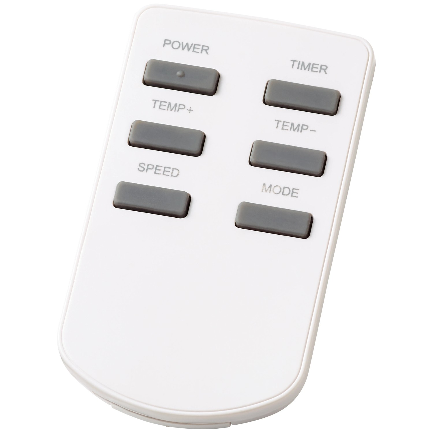 Fernbedienung für OBI Klimagerät KGM 7000-70 mit Tasten für Power, Timer, Temperatur, Geschwindigkeit und Modus.
