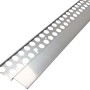 Protektor Noppenbahnprofil aus Edelstahl, silberfarben, für Außenputz ab 12mm Stärke.