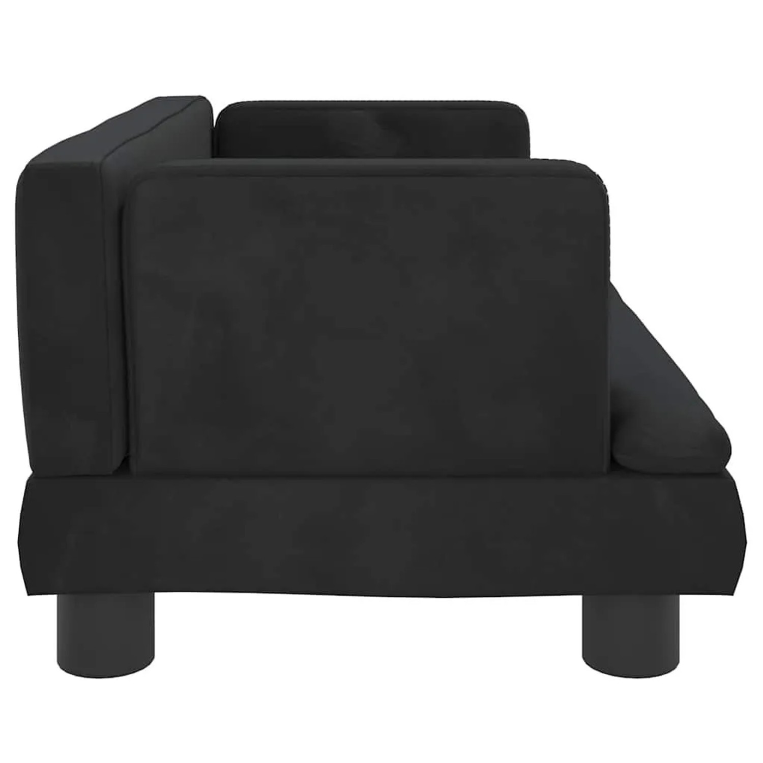 Schwarzes vidaXL Hundebett (60x40x30 cm) aus Samt.