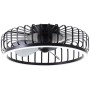 Schwarze LED-Deckenleuchte Capo mit Ventilator, Ø 48cm. Moderne Lampe mit integriertem Ventilator.