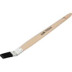 LUX Plattpinsel, gebogen, 25 mm, mit Holzgriff und dunklen Borsten für Lackierarbeiten.