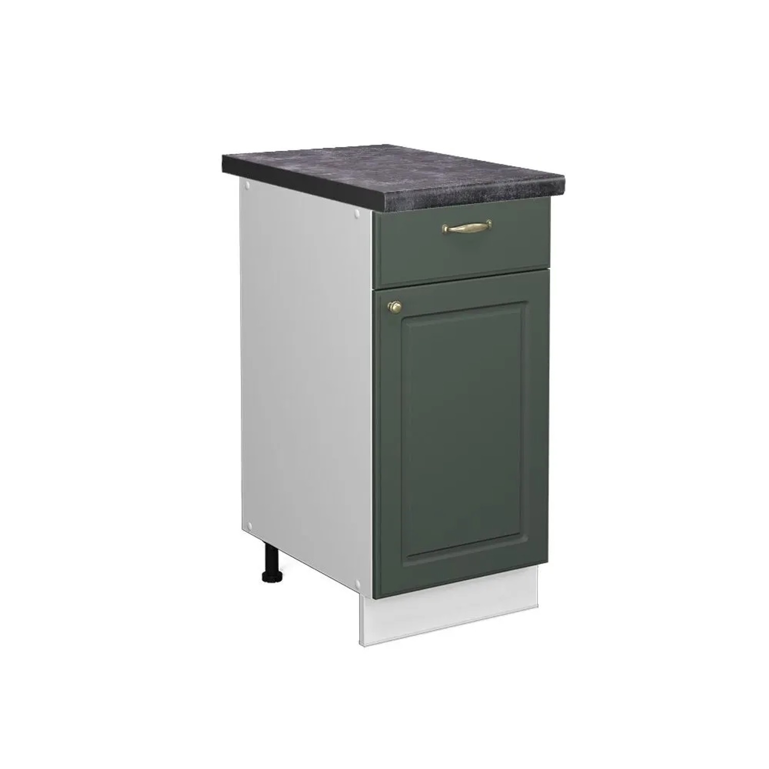 Vicco Küchenunterschrank Fame-Line Grün-Gold Landhaus Weiß 40 cm AP Anthrazit