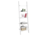 Furinno 5-stufiges Leiter-Bücherregal – Weiß, 33x60x136 Cm, Bis 15,9 Kg Belastung