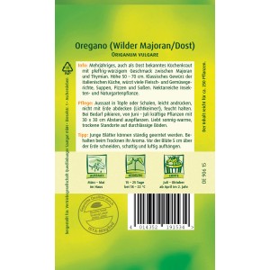 Samentüte Quedlinburger Oregano Dost: Mehrjähriges, aromatisches Küchenkraut für Pizza und Co.