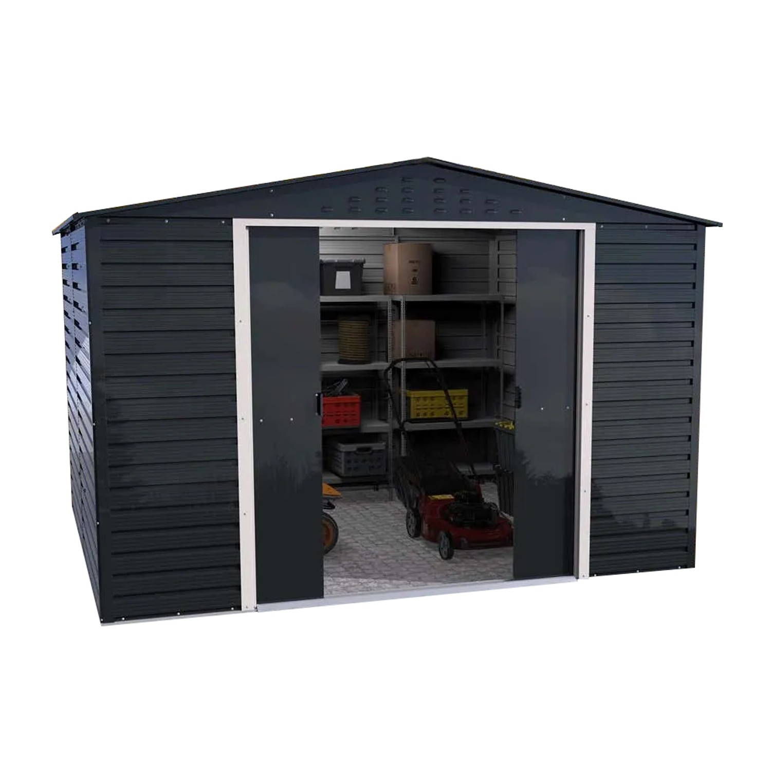 DURAMAX Metall-Gerätehaus Alpine 3x3m in Anthrazit günstig online kaufen