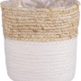 Weißer, runder Korb Rachel von Mica Decorations, Ø 18 cm, aus Seegras, ideal als Übertopf.