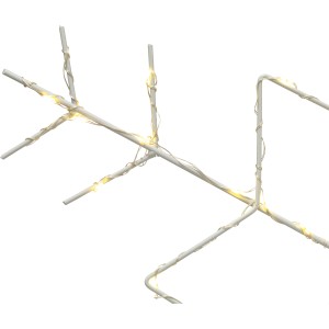 Weiße Metall-Schneeflocke (44 cm) mit warmweißen LEDs für stimmungsvolle Außen- und Innendekoration.