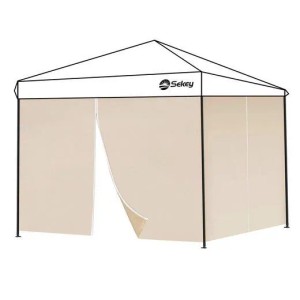 Sekey Pavillonseitenteile Set, beige, mit Reißverschluss. Wasserdichte Oxford-Stoffwände für 3x3m Pavillon.