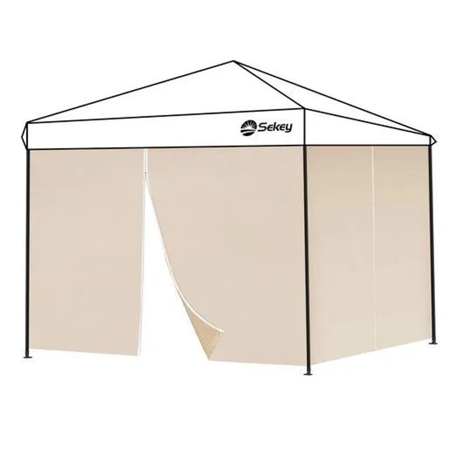 Sekey Pavillonseitenteile 2er Set mit Reißverschluss Für 3x3 m 3x6 m 3x9 m Pavillon