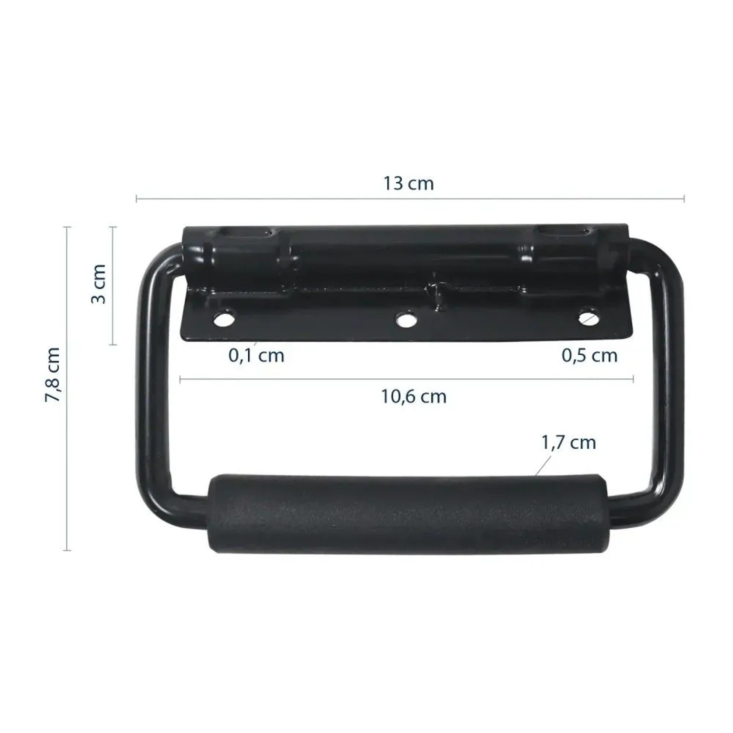 HMF 14991-02 Klappgriff 2er Set Gefedert 3 Loch 13 x 3 cm Schwarz_2