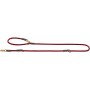 Verstellbare, rote Hunter Führleine Malia, 2 m lang, aus robustem Tau mit Lederdetails und Karabiner.