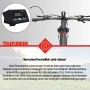 Telefunken E-Bike SUV700: Detailaufnahme des Displays am Lenker, das Geschwindigkeit und Akkustand anzeigt.