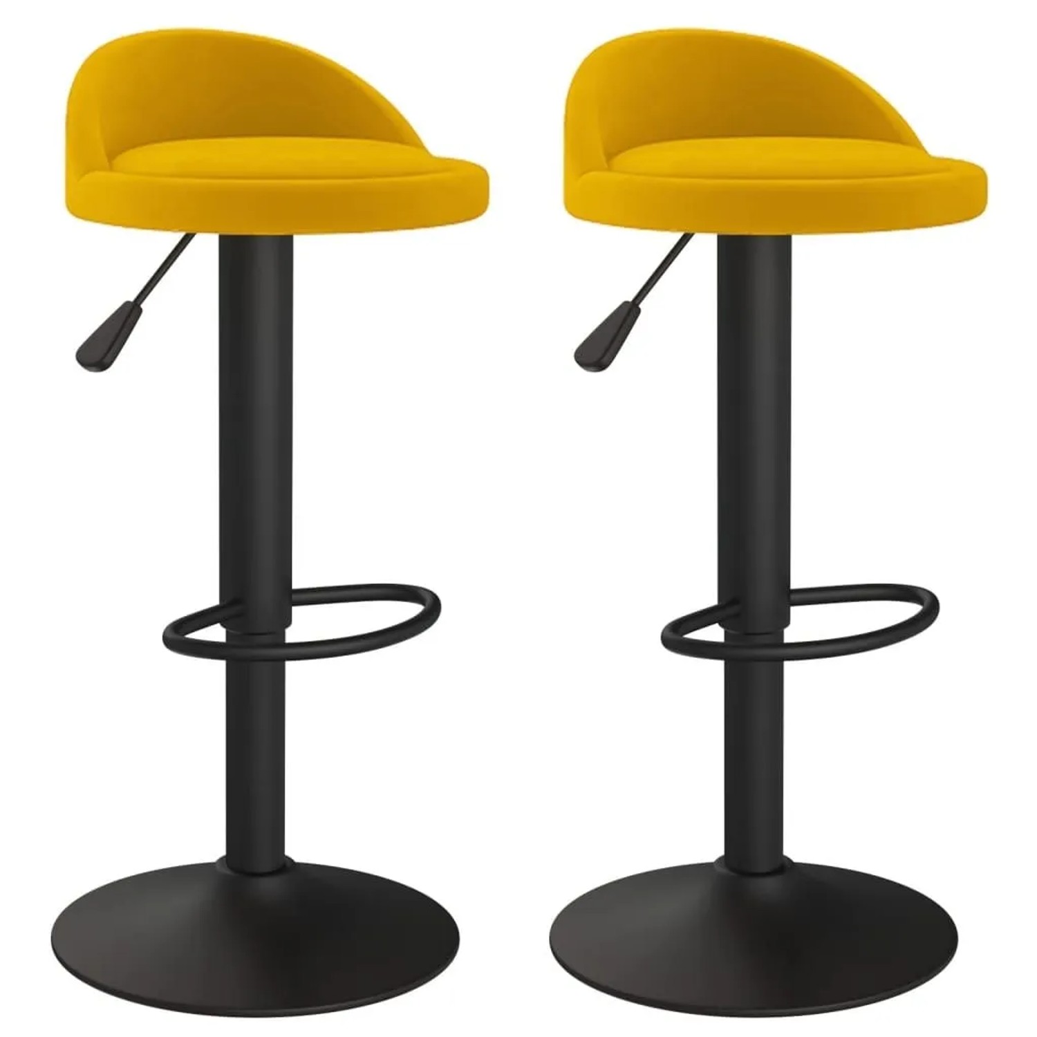 vidaXL Barhocker 2 Stk Gelb Samt 333608