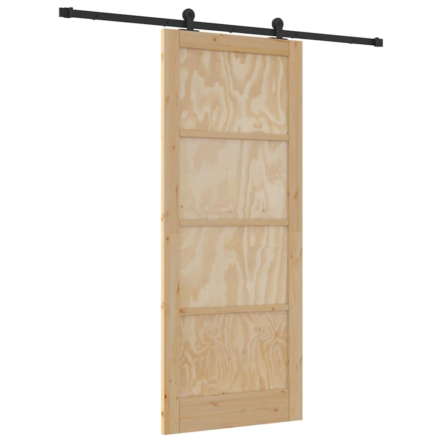 vidaXL Schiebetür-Set Natur und Schwarz 86 x 211 cm 3333372 günstig online kaufen