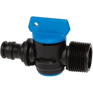Steinbach PVC Ablassventil für Pool Verrohrung, aus Kunststoff, mit blauem Griff.