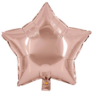 Party Factory Folienballon Stern in Rose, Ø 45 cm, glänzende Partydekoration.
