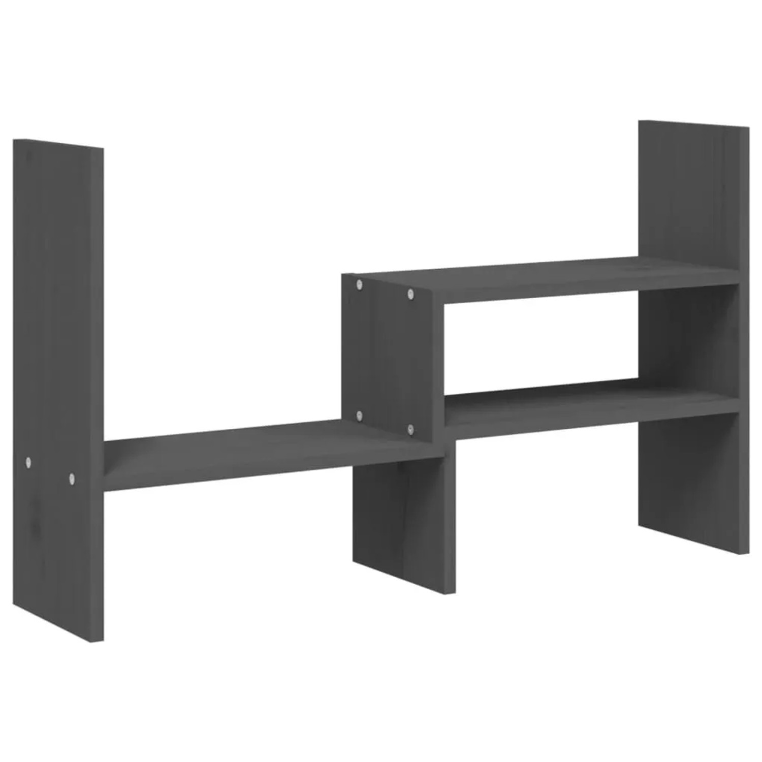 vidaXL Monitorständer Grau 39-72x17x43 cm Massivholz Kiefer 814011