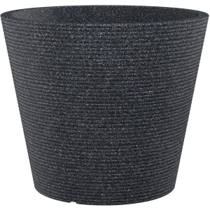 Scheurich Pflanzgefäß Cana, Ø 28,5 cm, Schwarz Granit, gerillter Blumentopf für Innen- und Außenbereich.