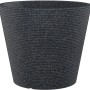 Scheurich Pflanzgefäß Cana, Ø 28,5 cm, Schwarz Granit, gerillter Blumentopf für Innen- und Außenbereich.