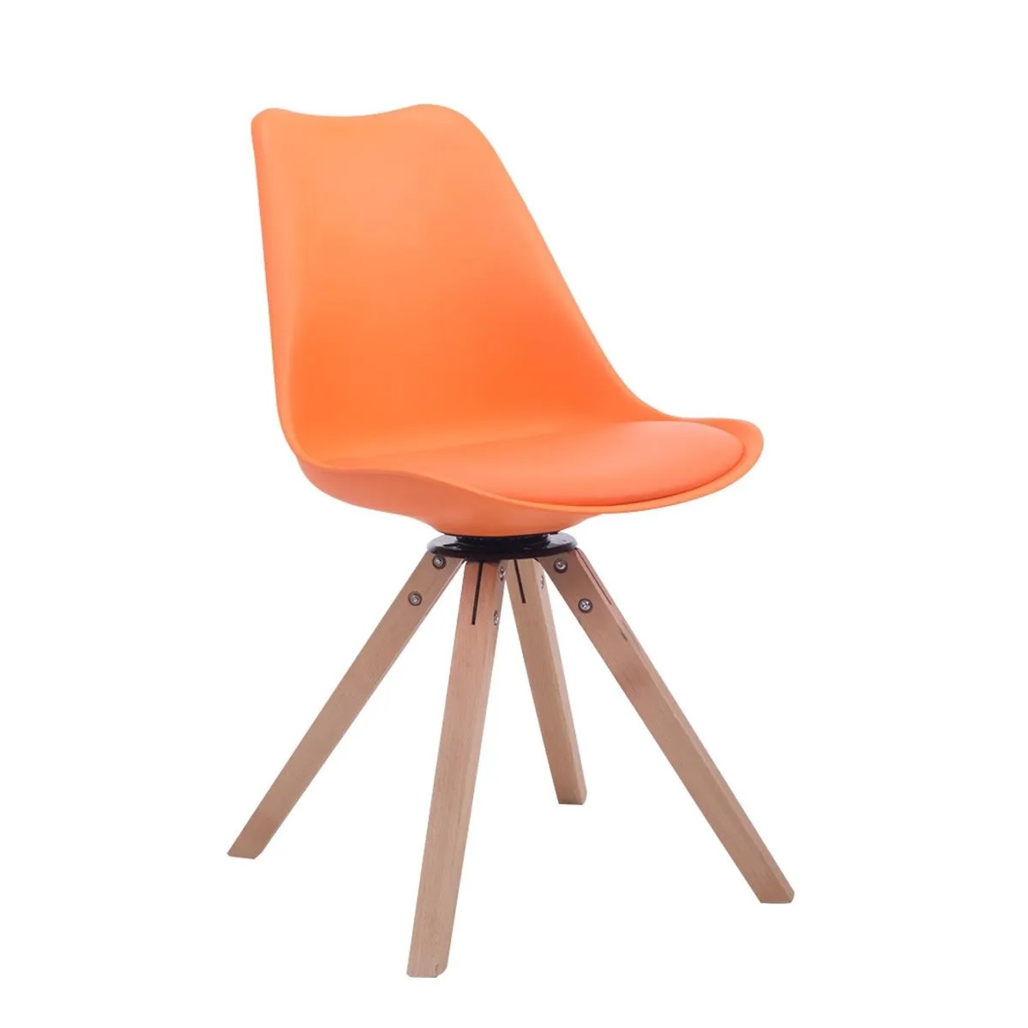 CLP Besucherstuhl Troyes Drehbar Kunstleder Square Orange/Natura