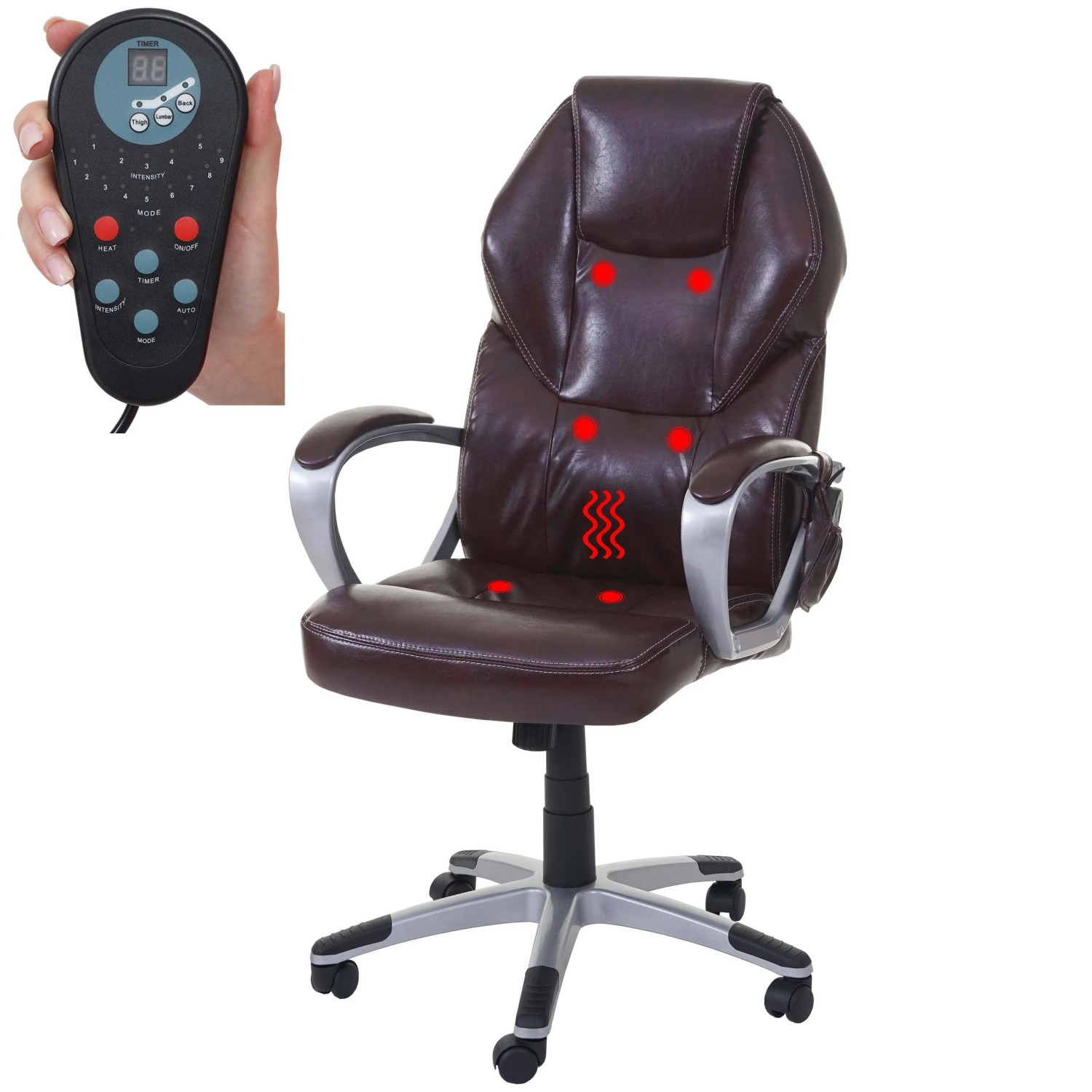 MCW Massage-Bürostuhl A69 Bordeaux