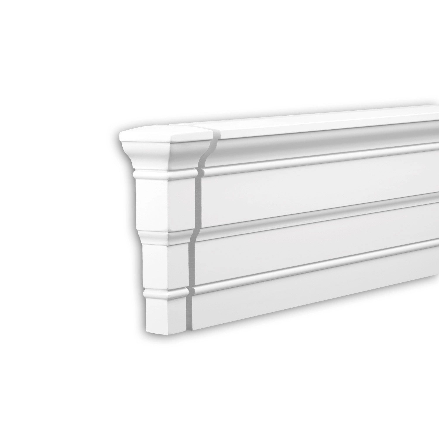 PROFHOME 404331 Stirnelement Außenstuck Zierelement Fassaden Element 6,7 cm x 6,7 cm x 20,8 cm Weiß