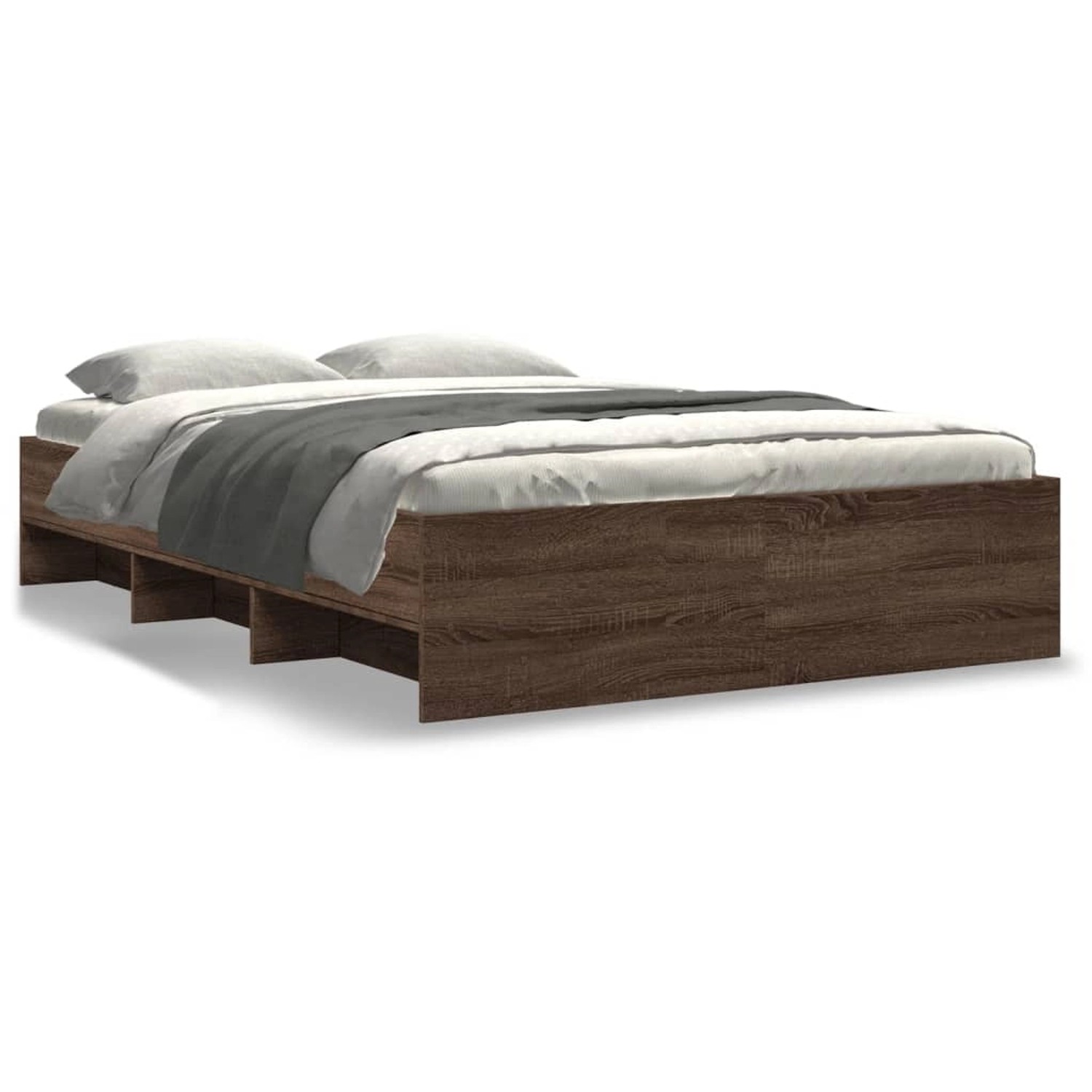 vidaXL Bettgestell ohne Matratze Braun Eichen-Optik 120x200 cm Holzwerkstof günstig online kaufen