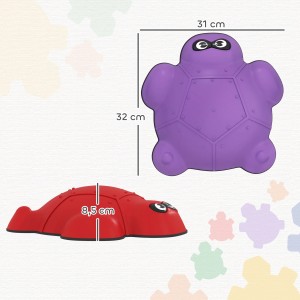 AIYAPLAY Flusssteine, mehrfarbig, aus Kunststoff. Balanciersteine in Schildkrötenform mit Größenangabe.