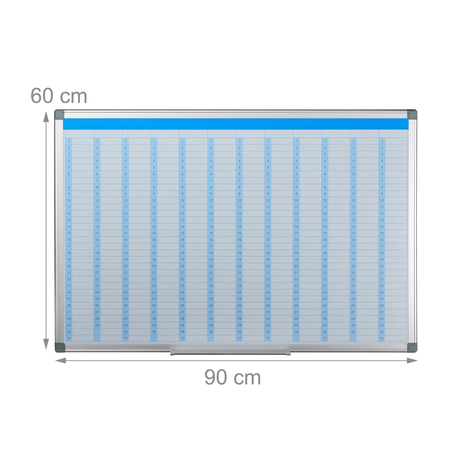 Relaxdays Whiteboard Planer Eisen Weiß Magnetisch Abwischbar 60 cm x 90 cm x 5 cm 2,1 kg_4