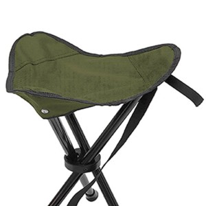 Mojawo Dreibeinhocker, olivgrün, ideal für Camping & Outdoor. Kompakt, leicht, mit Tragegurt.