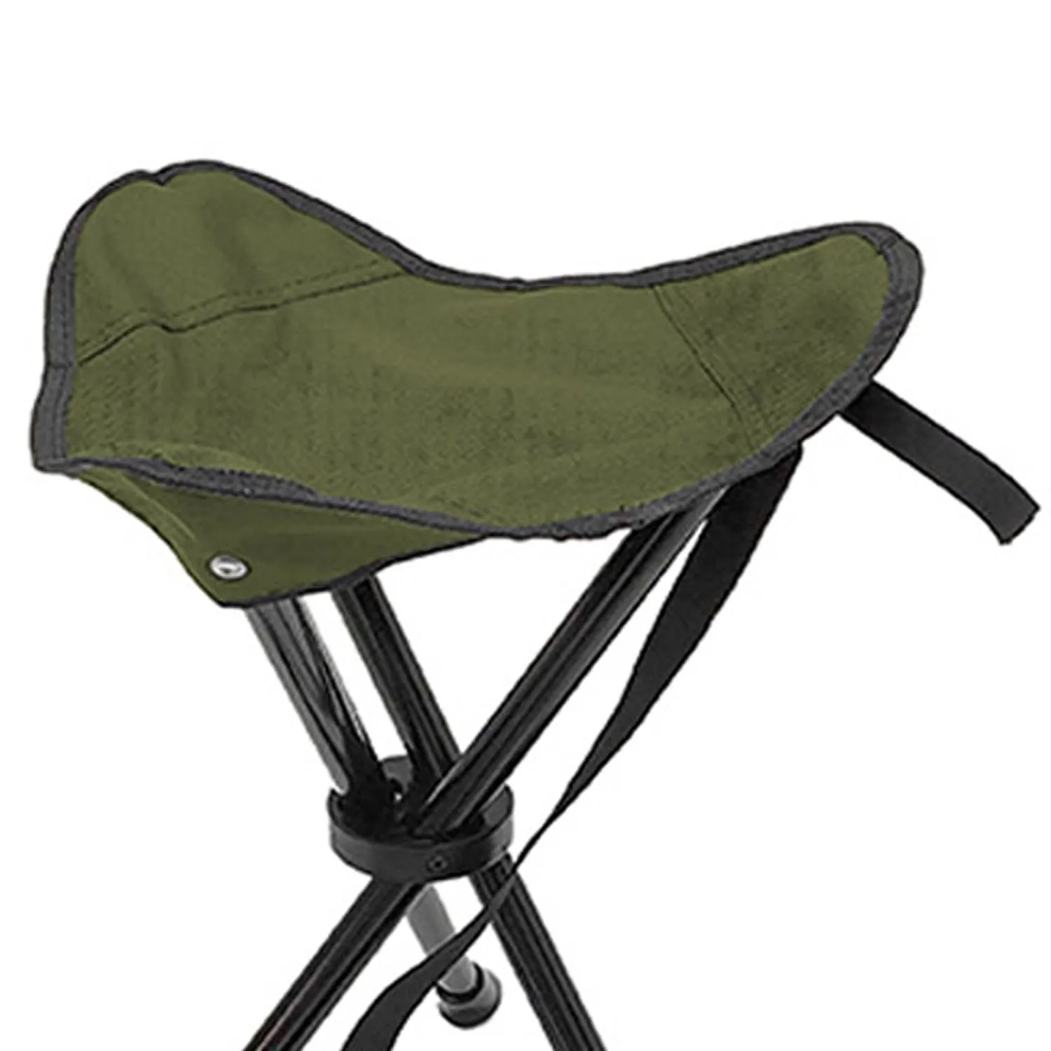 Mojawo Dreibeinhocker, olivgrün, ideal für Camping & Outdoor. Kompakt, leicht, mit Tragegurt.