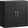 Schwarzer SoBuy Hängeschrank FRG231-SCH mit zwei Türen für Badmöbel-Sets.