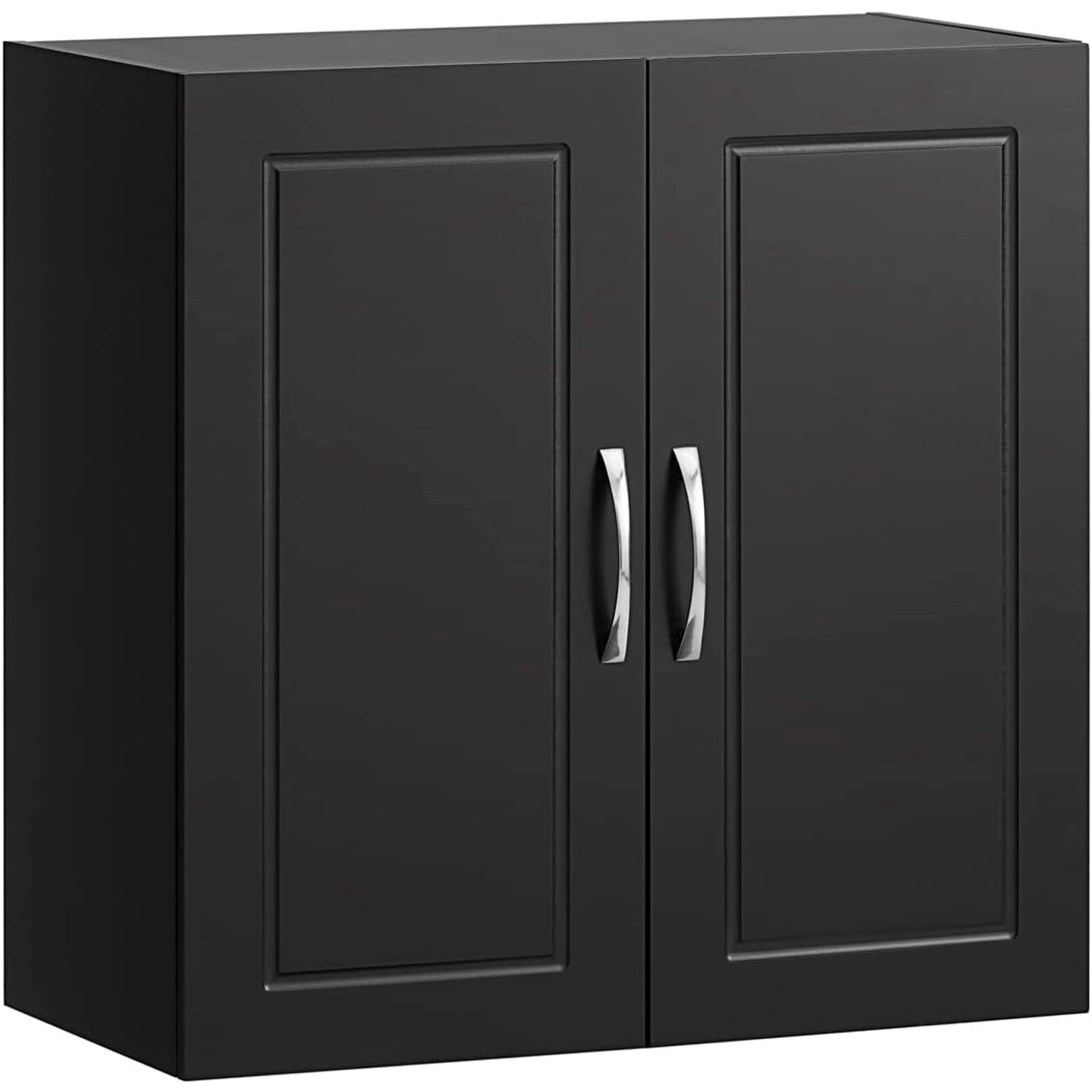 SoBuy Hängeschrank mit zwei Türen Badezimmer MDF Schwarz FRG231-SCH