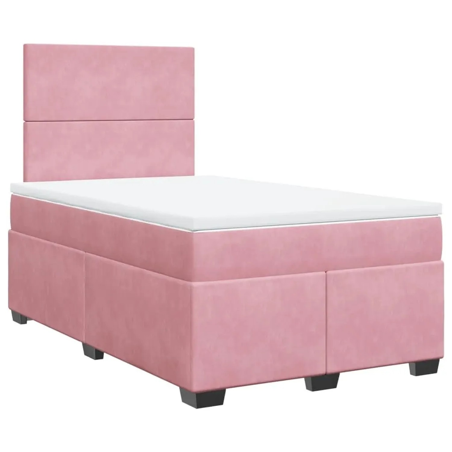 vidaXL Boxspringbett mit Matratze Rosa 120x190 cm Samt 3290857