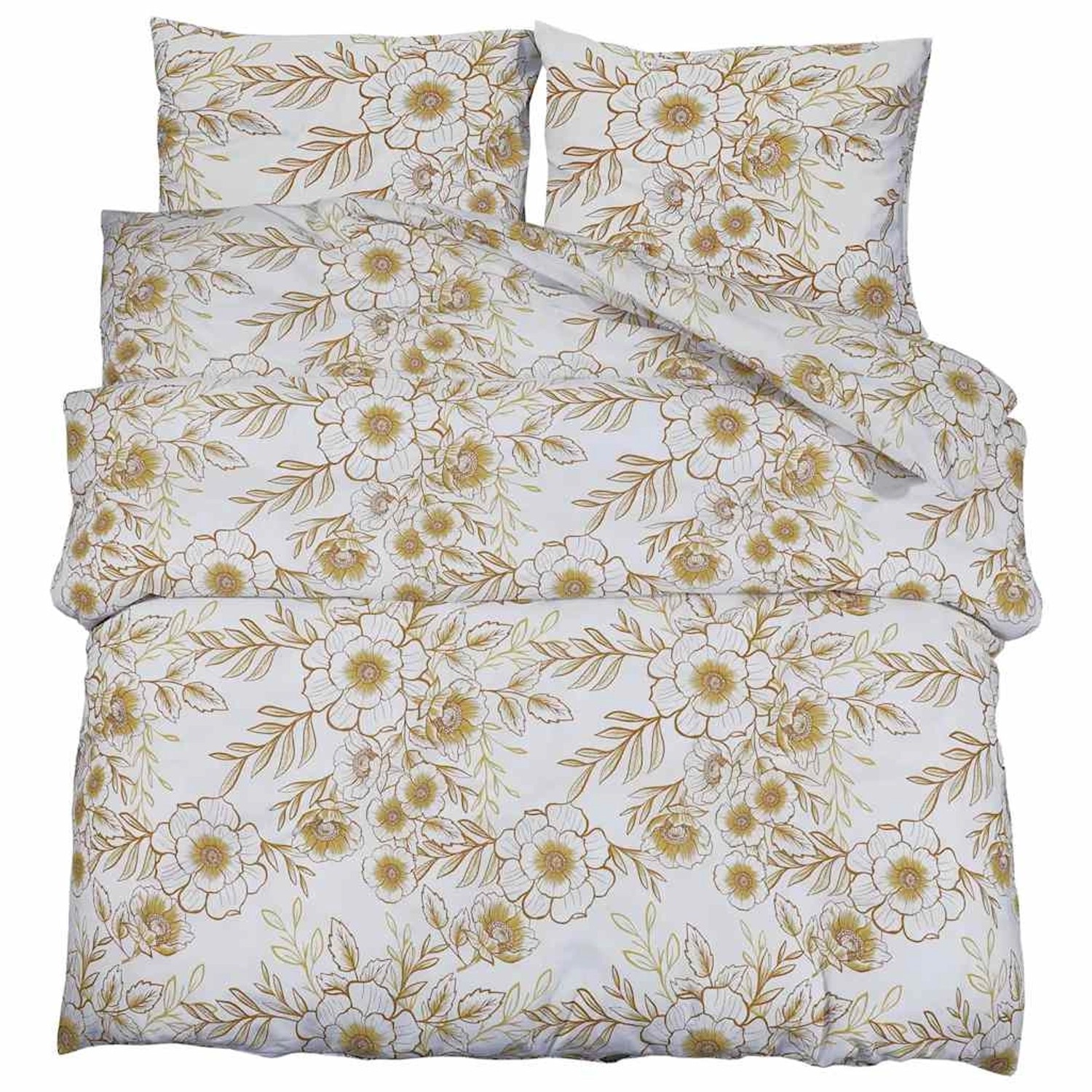 vidaXL Bettwäsche-Set Weiß und Braun 140x200 cm Baumwolle 136413 günstig online kaufen