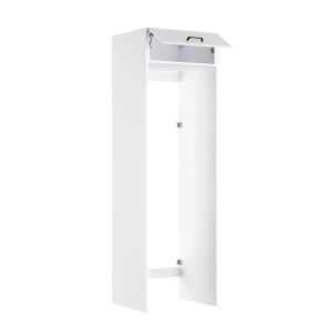 Weiße OPTIFIT Waschsäule Bonn214 (60x210x57,1 cm) für Waschmaschine und Trockner mit Aufsatzschrank.