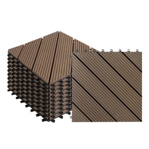 KARAT WPC Terrassenfliesen Classic, dunkelbraun, 11er-Set (1 m²).