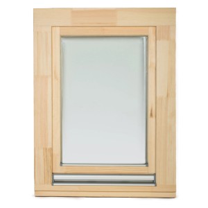 Holzfenster Dreh/Kipp, 90x120 cm, unbehandelt, mit 2-fach Verglasung.