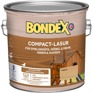 Dose Bondex Compact-Lasur Farblos 2,5l für Holz, Grundierung und Endbeschichtung in einem.