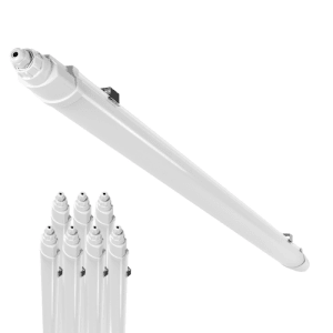 LUXULA 8er-Set LED Feuchtraumleuchte, 60cm, 18W, 4000K, IP65. Robuste Lampe für Keller, Garage & Werkstatt.