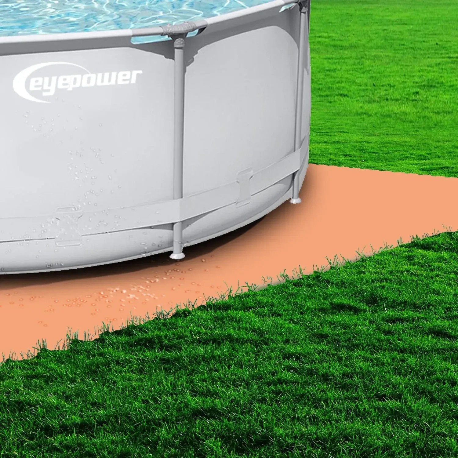 eyepower Poolmatte, 8er Set, orange, unter Pool auf Rasen für Schutz und sicheren Stand.