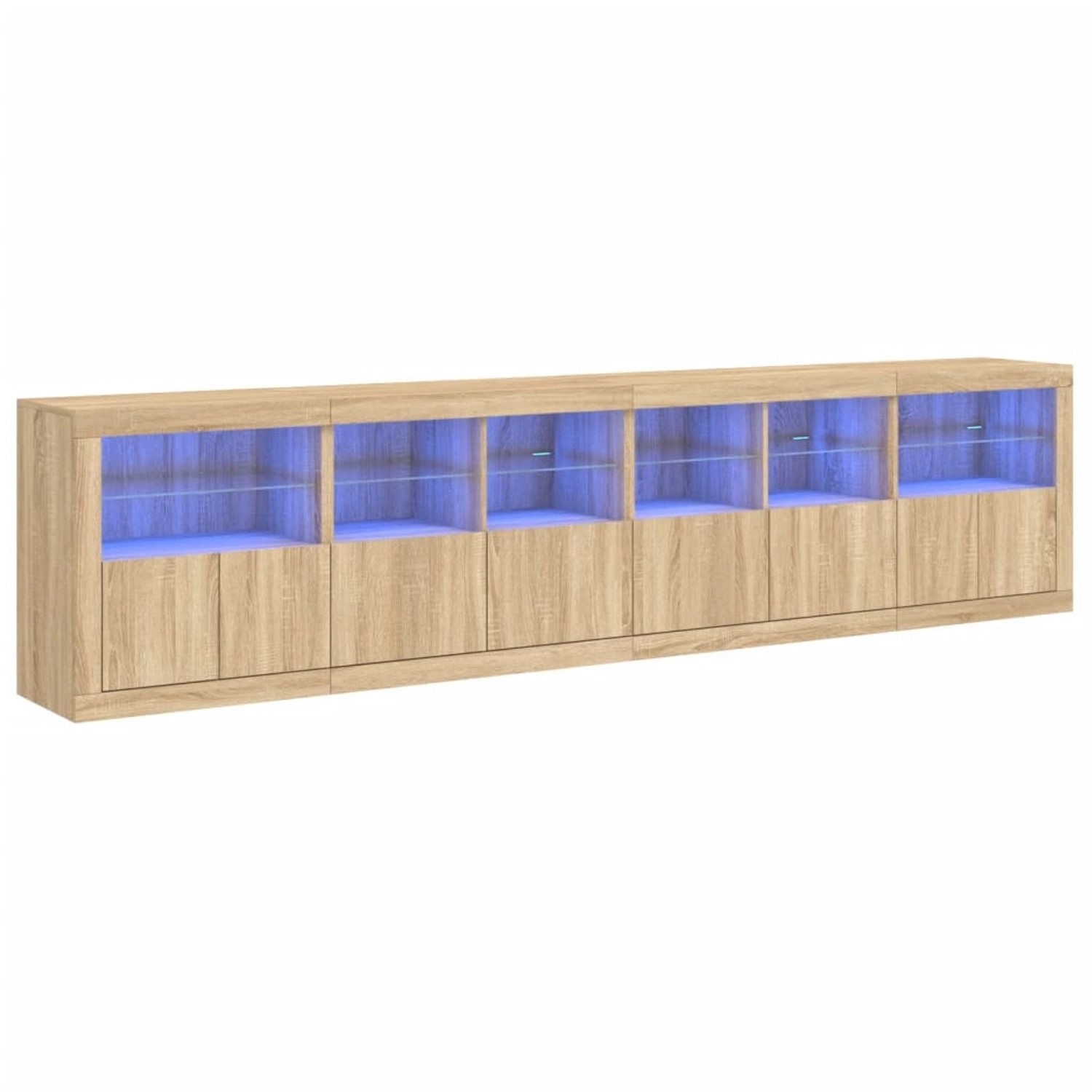 vidaXL Sideboard mit LED-Leuchten Sonoma-Eiche 283x37x67 cm 3209018 günstig online kaufen