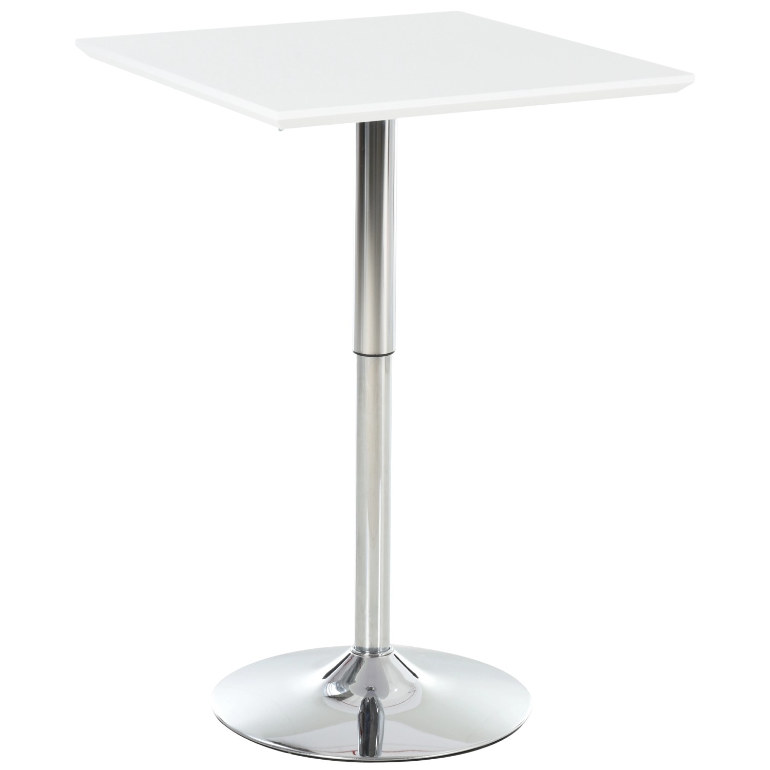 HOMCOM Bartisch Höhenverstellbarer MDF Platte Stahl Weiß 60B x 60T x 69L x günstig online kaufen