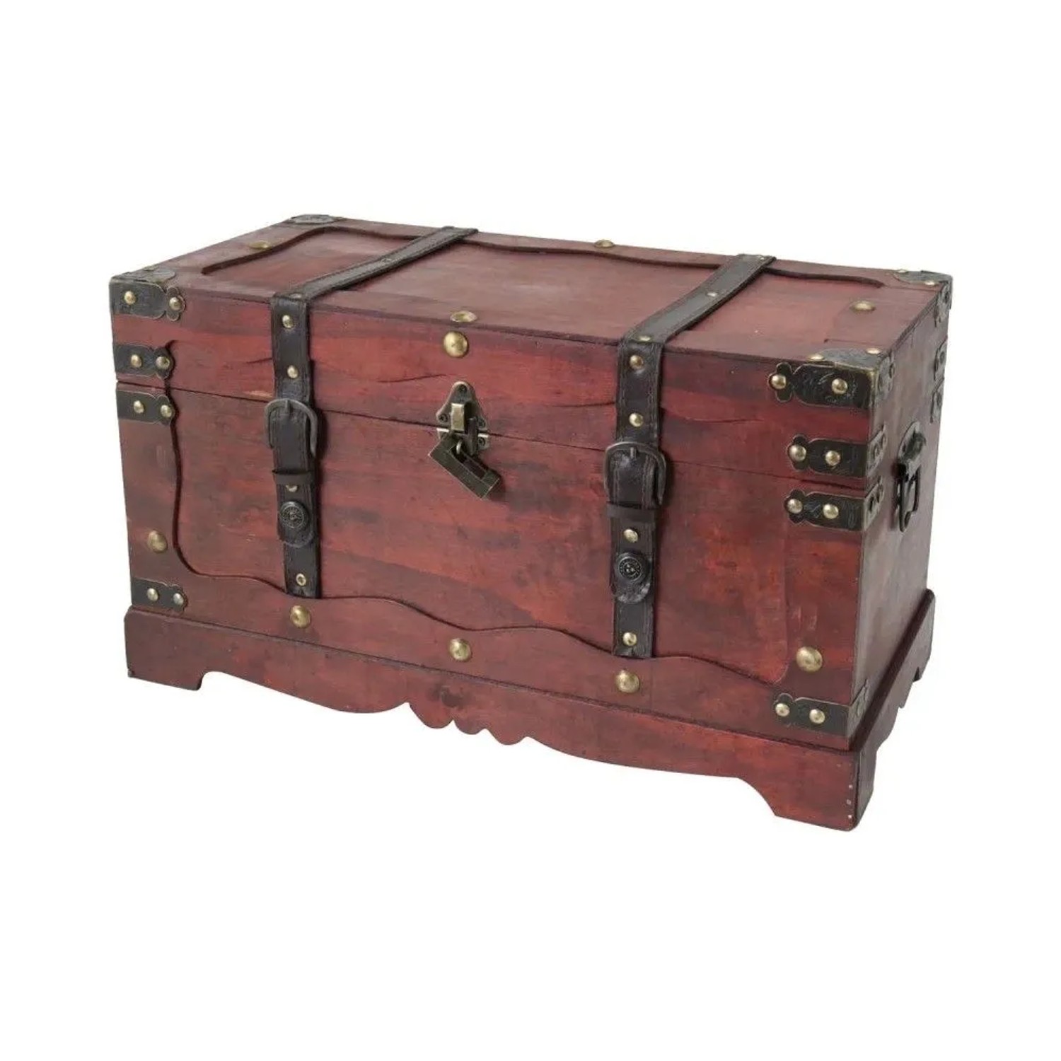 HMF 6400-150 Schatztruhe Schatzkiste Holztruhe Schloss 50 x 25 x 28 cm Frankreich