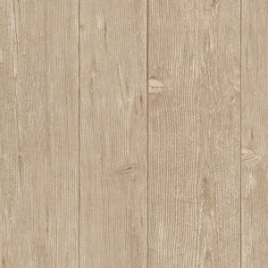 Beige Vliestapete in Holzoptik Landhausstil für Wohnzimmer & Küche.