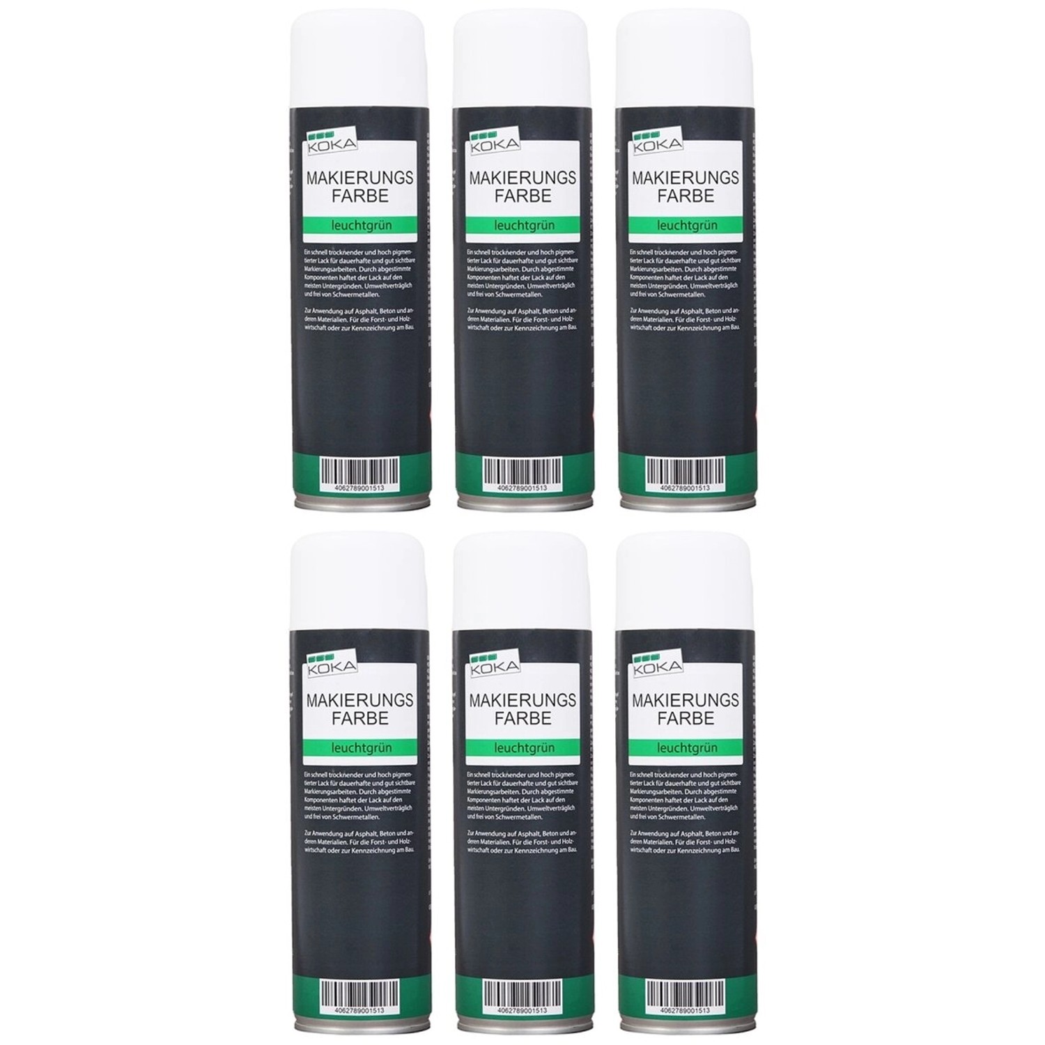 KOKA Markierungsfarbe Leuchtgrün 6 Stück