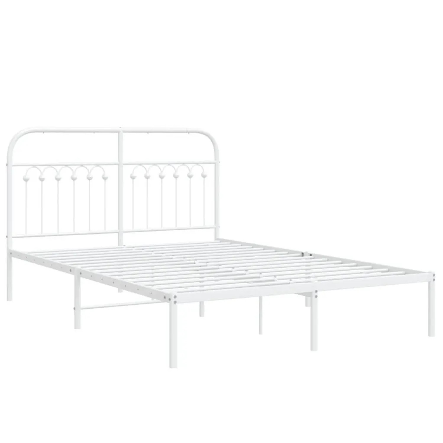 vidaXL Bettgestell mit Kopfteil Metall Weiß 135x190 cm 376648 günstig online kaufen