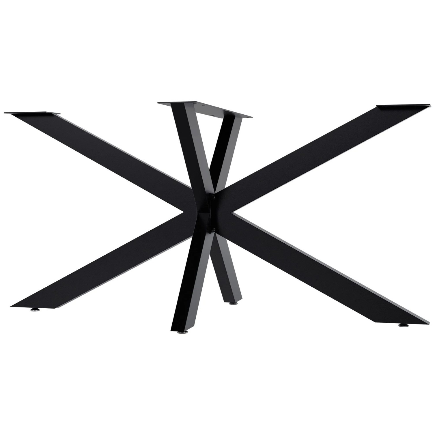 DELUKE Tischgestell Metall THORN Stahlgestell Beschichtet 71x150x78cm Tischbeine Tischfüße Tischuntergestell Schwarz