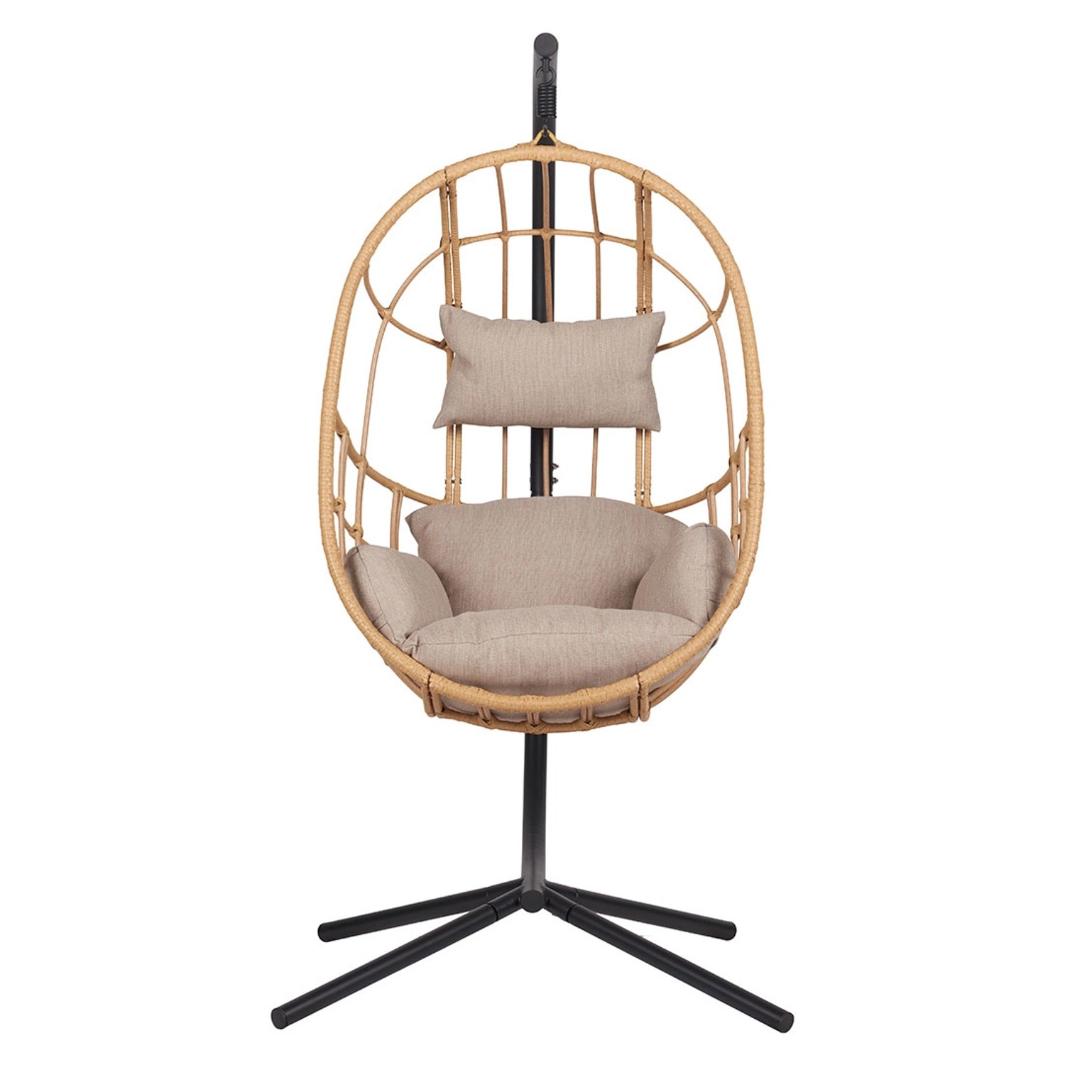 ebuy24 Jerry Hängesessel mit Kissen Schwarz Natur günstig online kaufen